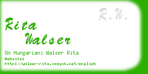 rita walser business card